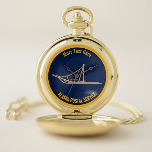 Alaska Dog Sled Postal Carrier Pocket Watch