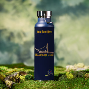 Alaska Dog Sled Postal Carrier Water Bottle