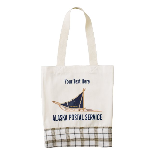 Alaska Dog Sled Postal Carrier Zazzle HEART Tote Bag (Front)