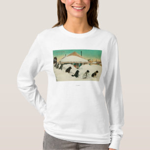 Alaska Dogsled Team resting in SnowState T-Shirt