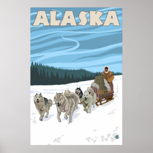 Alaska - Dogsledding Poster