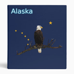 Alaska Eagle And Flag 3 Ring Binder