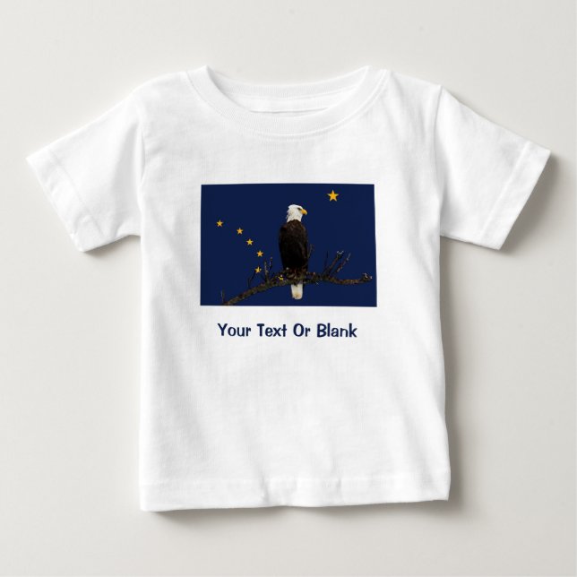 Alaska Eagle And Flag Baby T-Shirt (Front)
