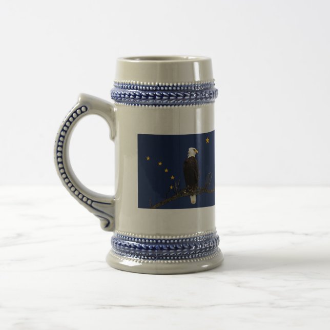 Alaska Eagle And Flag Beer Stein (Left)