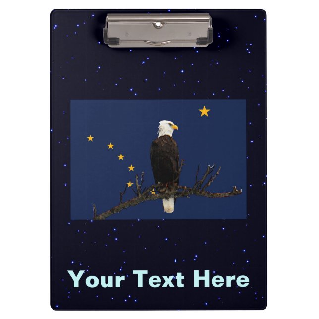 Alaska Eagle And Flag Clipboard (Front)