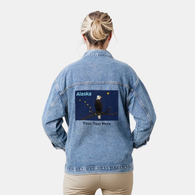 Alaska Eagle And Flag Denim Jacket (Model)