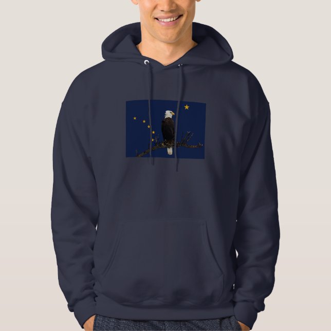 Alaska Eagle And Flag Hoodie (Front)