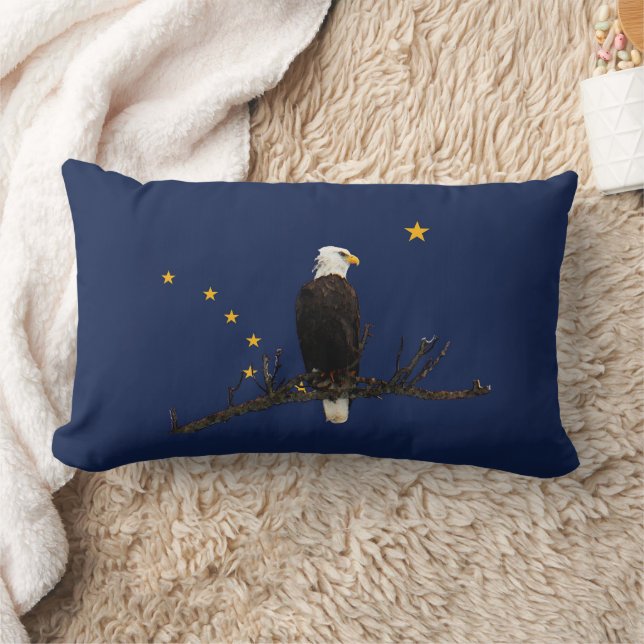 Alaska Eagle And Flag Lumbar Pillow (Blanket)