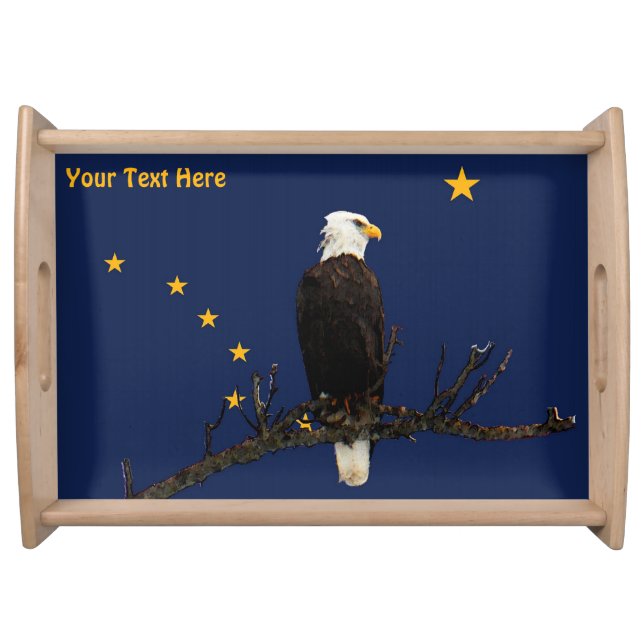 Alaska Eagle And Flag Serving Tray (Front)