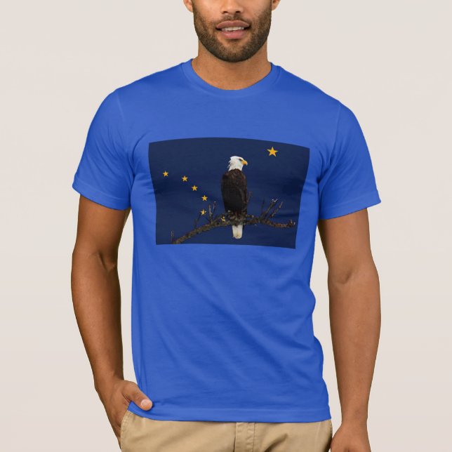 Alaska Eagle And Flag T-Shirt (Front)