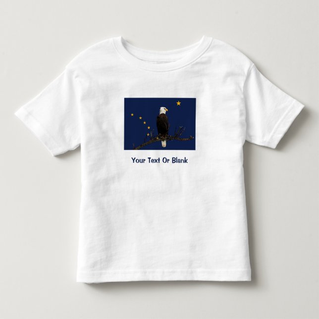 Alaska Eagle And Flag Toddler T-shirt (Front)