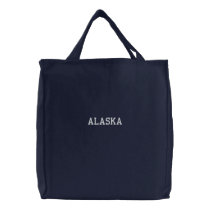 Alaska Embroidered Tote Bag