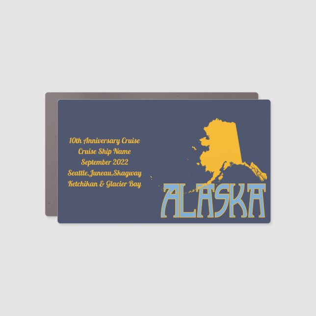 Alaska Family Cruise Vacation Anniversary Door Car Magnet (Front)