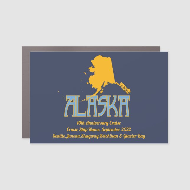 Alaska Family Cruise Vacation Anniversary Door Car Magnet (Front)