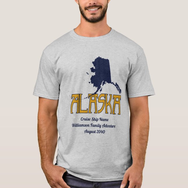 Alaska Family Cruise Vacation Blue T-Shirt (Front)