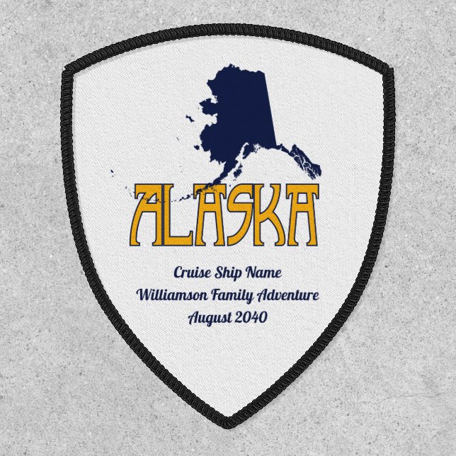 Alaska Family Cruise Vacation Monogram Patch (Front)