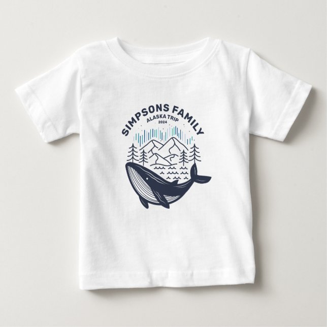 Alaska Family Group Cruise Trip Whale Watching Baby T-Shirt (Front)