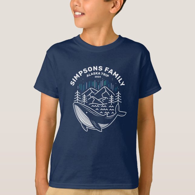 Alaska Family Group Cruise Trip Whale Watching T-Shirt (Front)