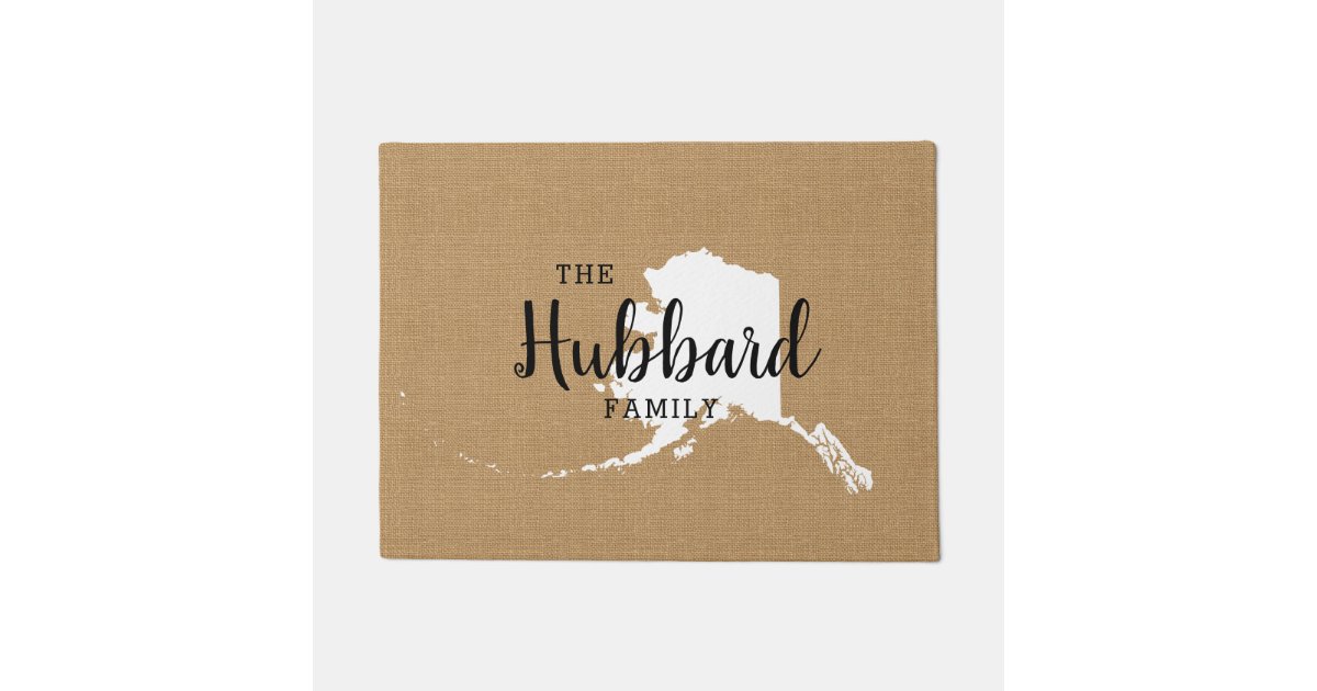 Alaska Family Monogram State Doormat | Zazzle