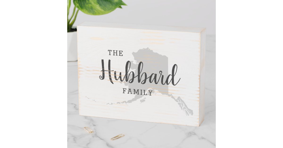 Alaska Family Monogram State Map Wooden Box Sign | Zazzle