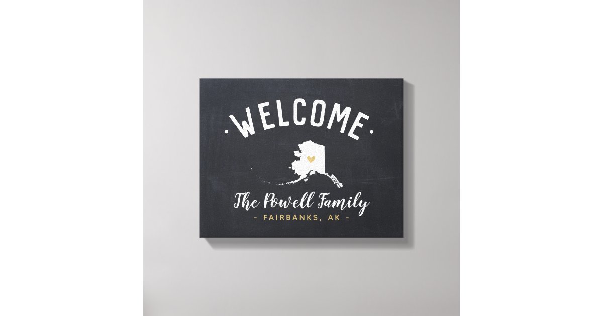 Alaska Family Monogram Welcome Sign | Zazzle
