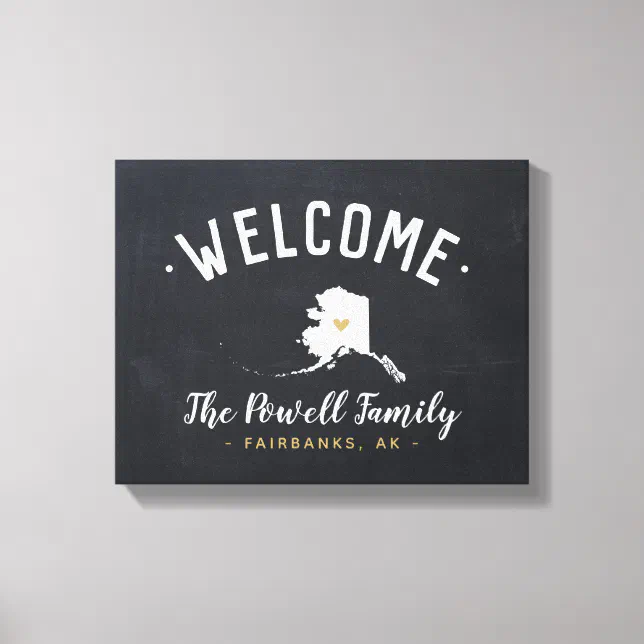 Alaska Family Monogram Welcome Sign | Zazzle