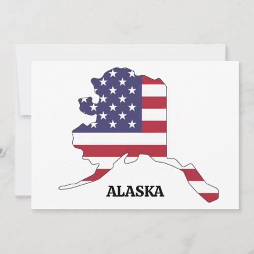 ALASKA FAMILY REUNION Red White Blue USA Flag Invitation