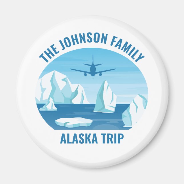 Alaska Family Vacation Custom Blue Glacier Magnet (Front)