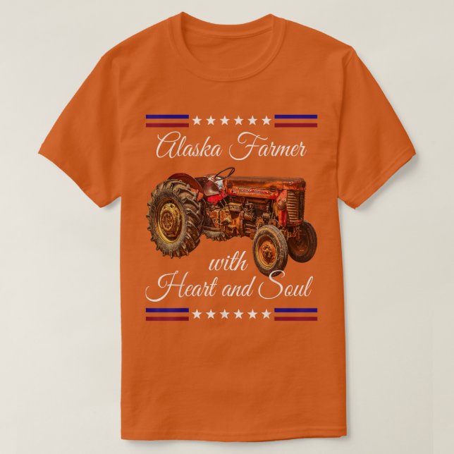 Alaska Farmer Retro  T-Shirt (Design Front)
