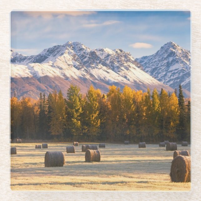Alaska Farming Glass Coaster (Front)