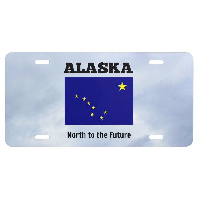 Alaska flag and slogan license plate (Front)