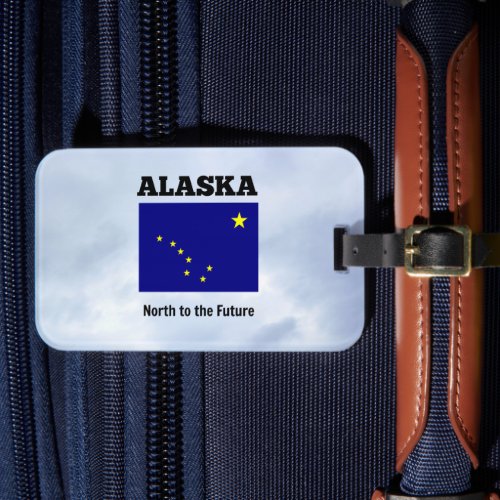 Alaska flag and slogan luggage tag