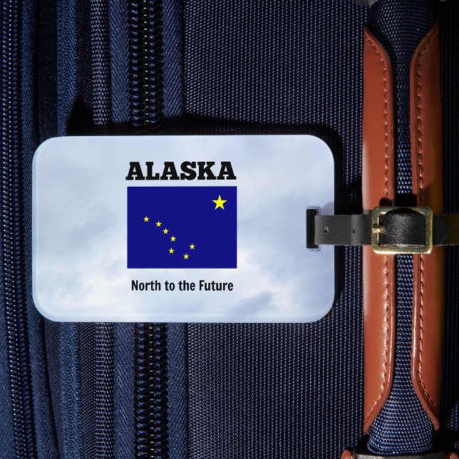 Alaska flag and slogan luggage tag (Front Insitu 4)