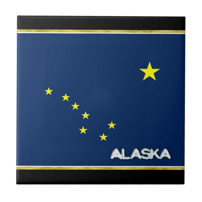 Alaska flag ceramic tile (Front)