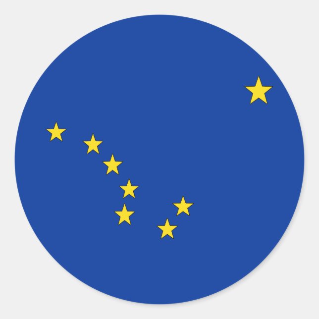 ALASKA FLAG CLASSIC ROUND STICKER (Front)