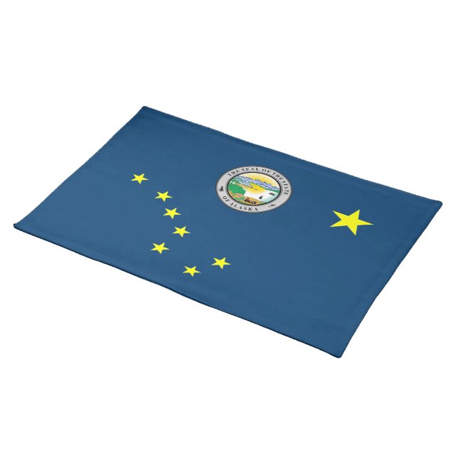 Alaska flag cloth placemat (On Table)