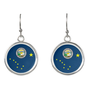 Alaska flag earrings