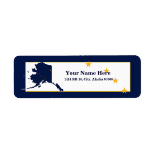 Alaska Flag Map Design Return Address Label