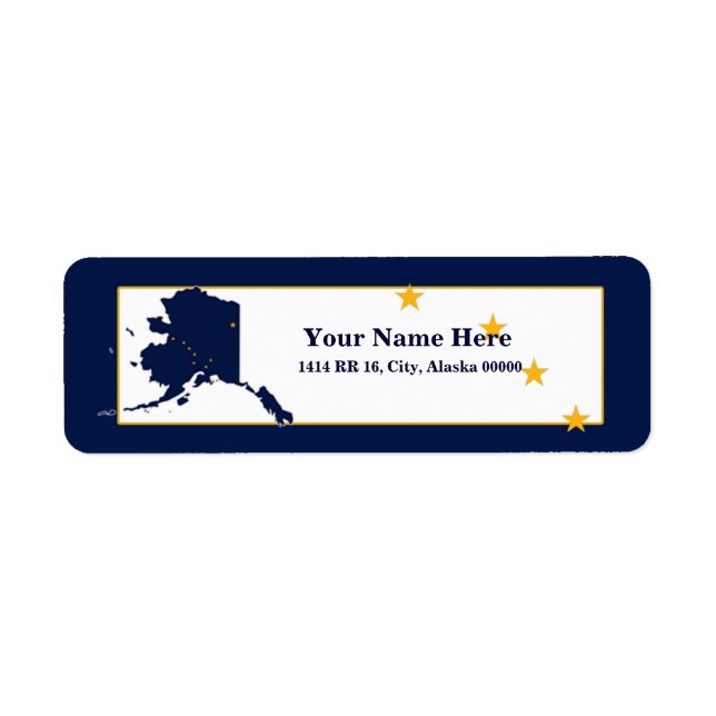 Alaska Flag Map Design Return Address Label (Front)