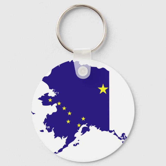 Alaska Flag Map Keychain (Front)