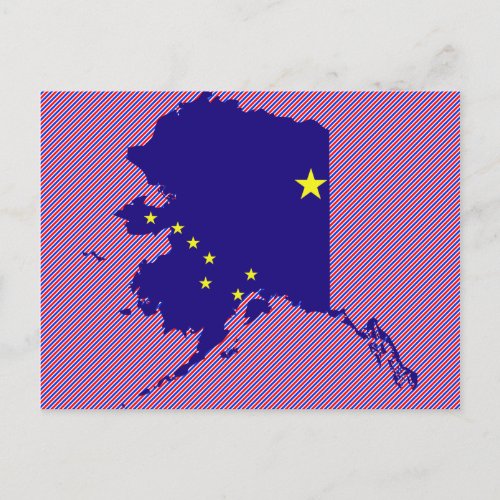 Alaska Flag Map Postcard