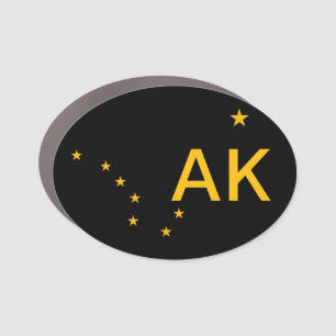 Alaska Flag Noir Car Magnet