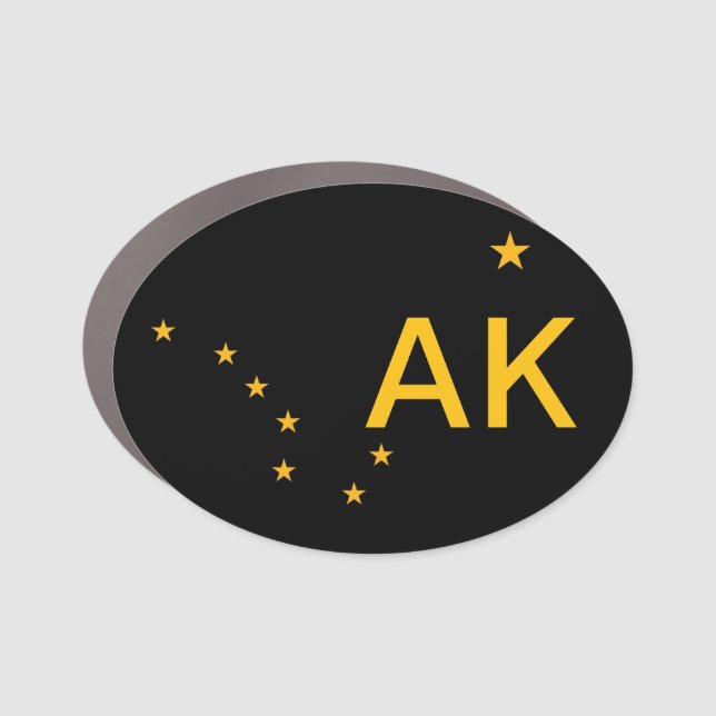 Alaska Flag Noir Car Magnet (Front)