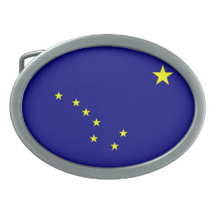 Alaska Flag Oval Belt Buckle