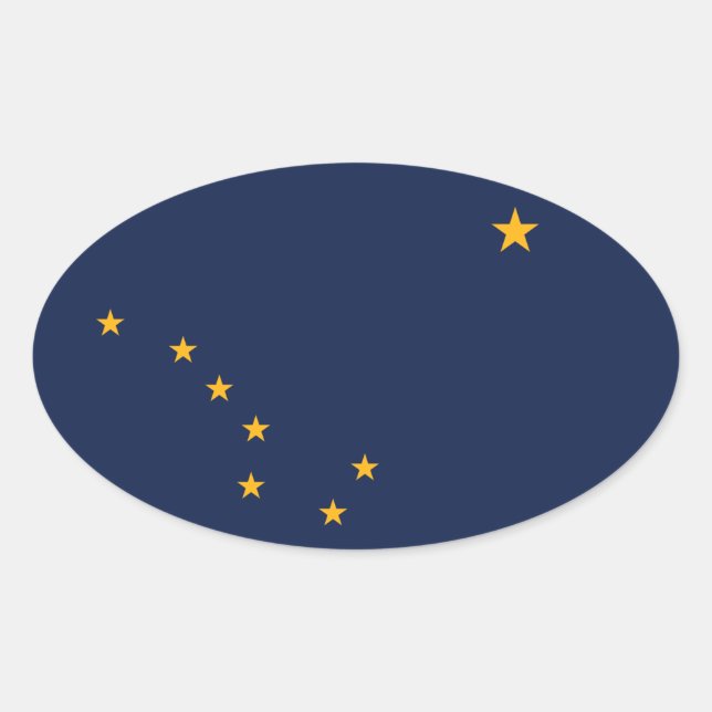 Alaska Flag Oval Sticker (Front)