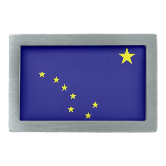 Alaska Flag Rectangular Belt Buckle (Front)