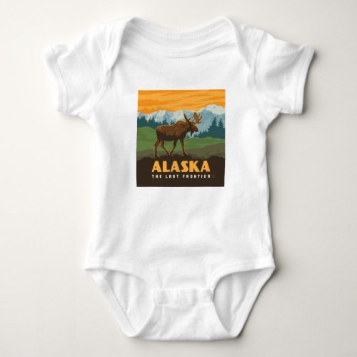 Alaska  Frontier Moose Baby Bodysuit