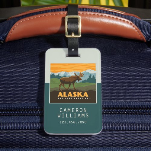 Alaska  Frontier Moose Luggage Tag