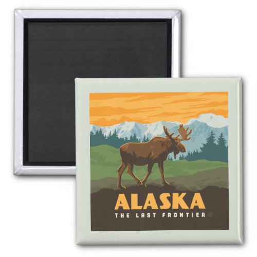 Alaska  Frontier Moose Magnet