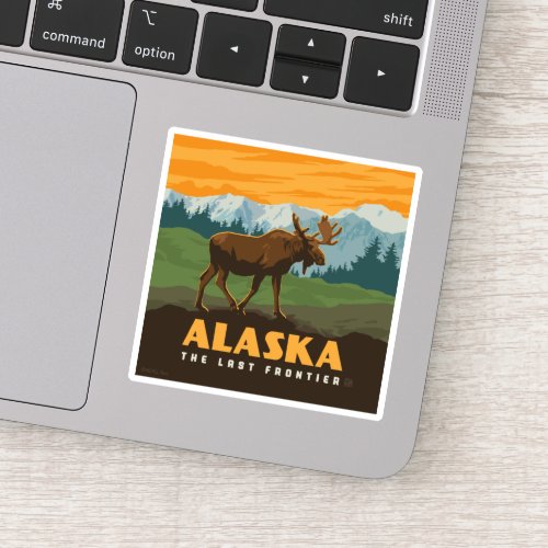 Alaska  Frontier Moose Sticker